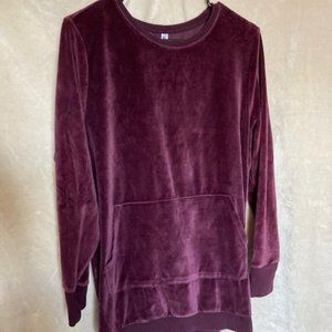 Fabletics Purple Velour Sweatshirt Tunic L